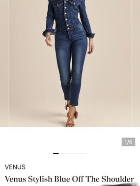 VENUS Dark Blue High-Rise Ankle Skinny Jeans
